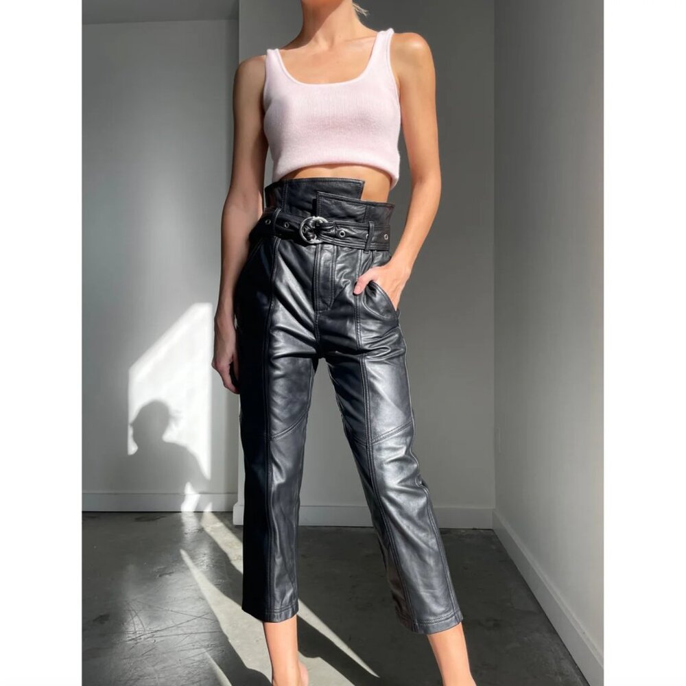 NWT Marissa Webb "Anniston" Leather Pants in Black, size 2